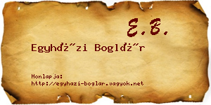Egyházi Boglár névjegykártya